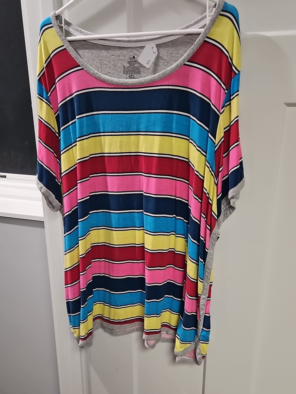 Secret Treasures Multicolor Striped Scoop Neck Sleep Top